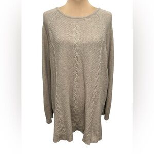 Evolution by Cyrus Beige Cable Knit Pullover Sweater Long Sleeve Women's Size 3X